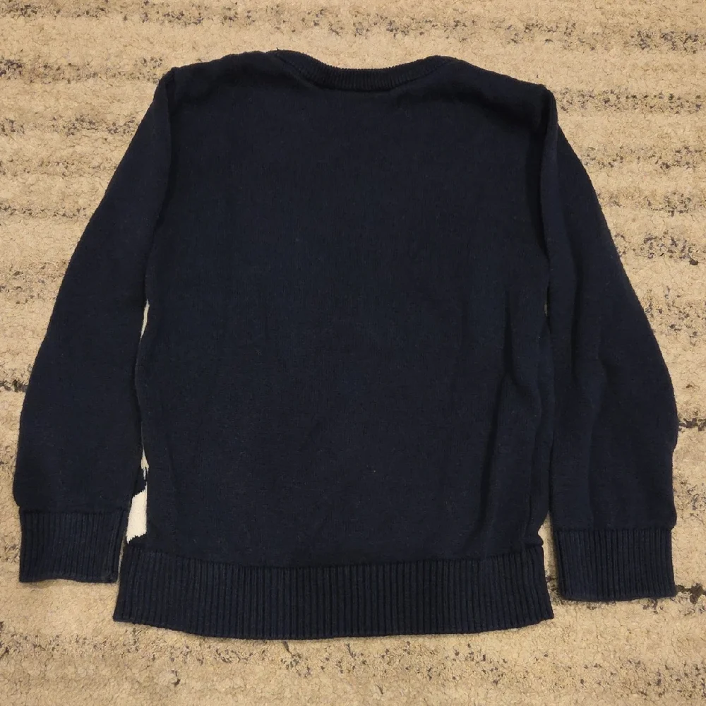 Children's Place Navy Polar Bear Sweater with Red Scarf 3T